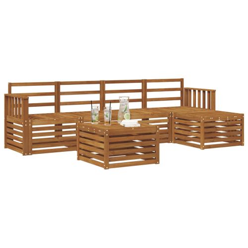 Комплекти дивани 6 pcs Естествен Солидно акациево дърво