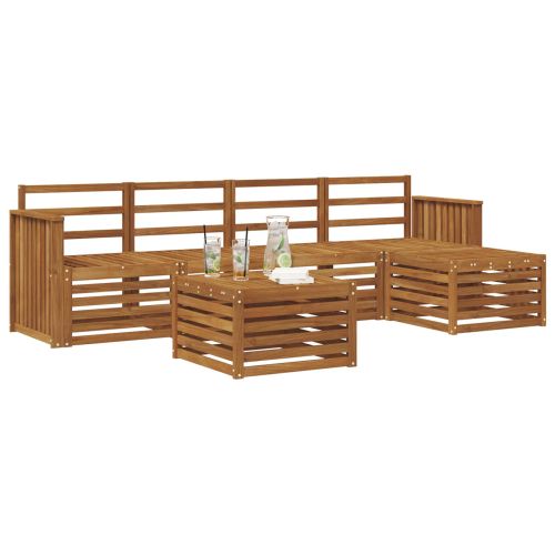 Комплекти дивани 6 pcs Естествен Солидно акациево дърво