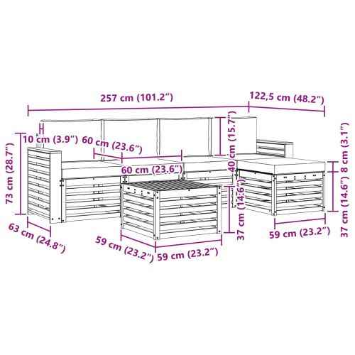 Комплекти дивани с възглавница 6 pcs Натурален и Антрацит