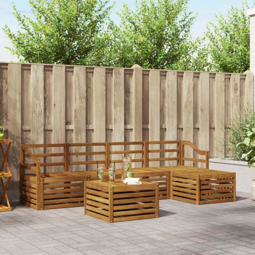 Комплекти дивани 6 pcs Естествен Солидно акациево дърво