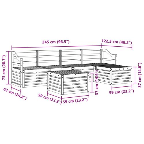 Комплекти дивани 6 pcs Естествен Солидно акациево дърво