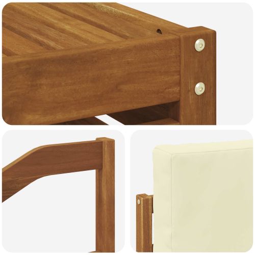 Комплекти дивани 6 pcs Натурален и Крема Солидно акациево дърво