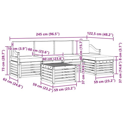 Комплекти дивани с възглавница 6 pcs Натурален и Антрацит