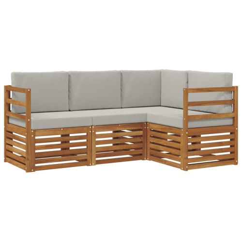 Комплекти дивани с възглавница 4 pcs Естествено и светло сиво