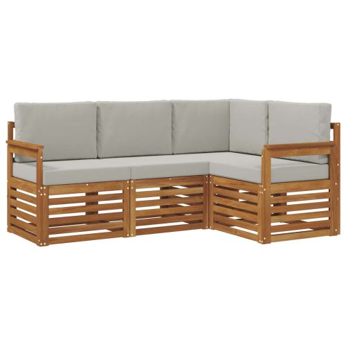 Комплекти дивани с възглавница 4 pcs Естествено и светло сиво