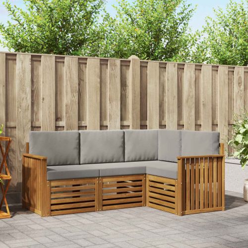 Комплекти дивани с възглавница 4 pcs Естествено и светло сиво