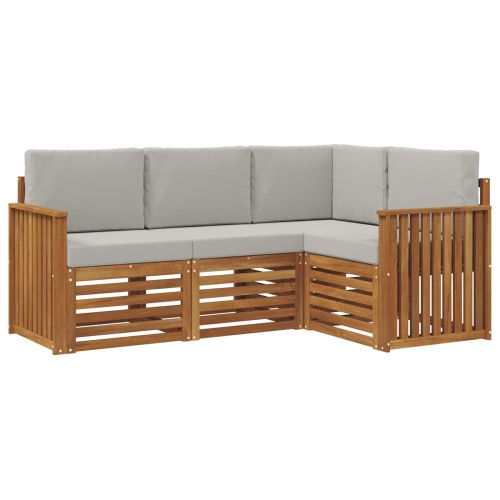 Комплекти дивани с възглавница 4 pcs Естествено и светло сиво