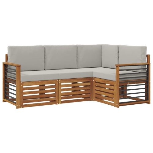 Комплекти дивани с възглавница 4 pcs Естествено и светло сиво