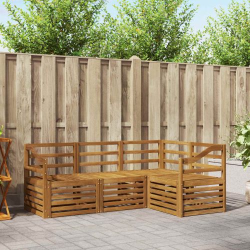 Комплекти дивани 4 pcs Естествен Солидно акациево дърво