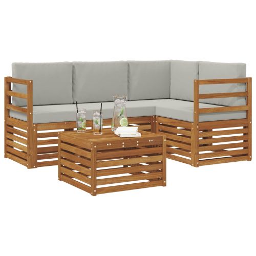 Комплекти дивани с възглавница 5 pcs Естествено и светло сиво