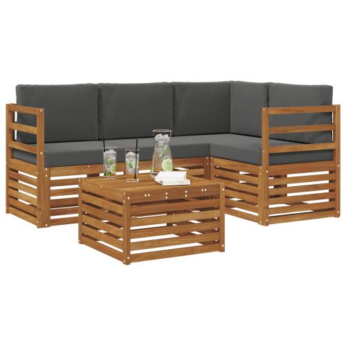 Комплекти мебели 5 pcs Натурален и Антрацит Инженерно дърво