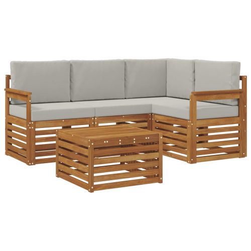 Комплекти мебели 5 pcs Естествено и светло сиво Инженерно дърво