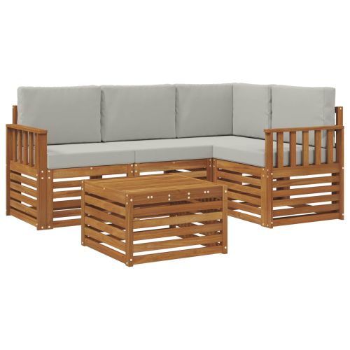 Комплекти мебели 5 pcs Естествено и светло сиво Инженерно дърво