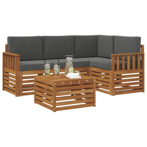 Комплекти мебели 5 pcs Натурален и Антрацит Инженерно дърво