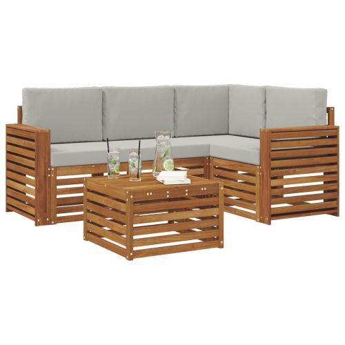 Комплекти мебели 5 pcs Естествено и светло сиво Инженерно дърво