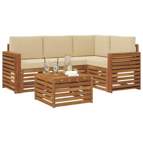 Комплекти мебели 5 pcs Натурален и Бежов Инженерно дърво