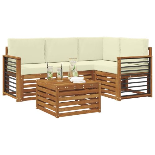 Комплекти мебели 5 pcs Натурален и Крема Инженерно дърво