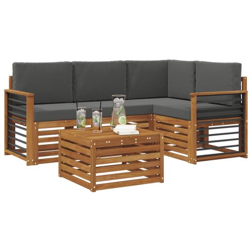 Комплекти мебели 5 pcs Натурален и Антрацит Инженерно дърво