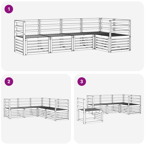 Комплекти дивани 5 pcs Естествен Солидно акациево дърво
