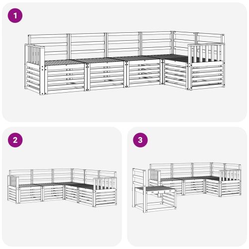 Комплекти дивани 5 pcs Естествен Солидно акациево дърво