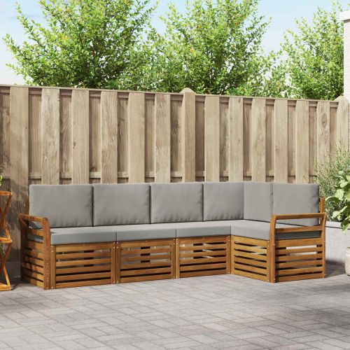 Комплекти дивани с възглавница 5 pcs Естествено и светло сиво