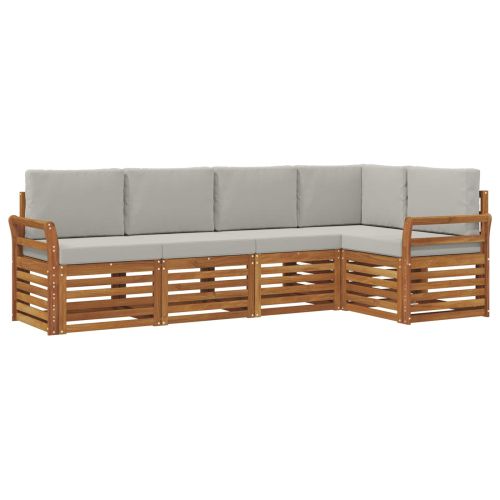 Комплекти дивани с възглавница 5 pcs Естествено и светло сиво