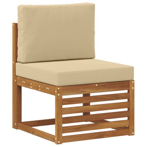 Комплекти дивани 5 pcs Натурален и Бежов Солидно акациево дърво