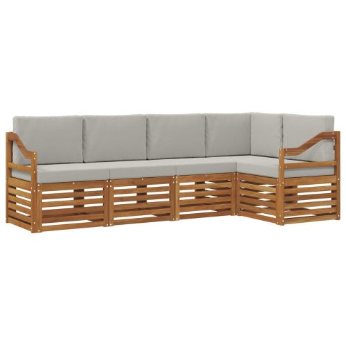 Комплекти дивани с възглавница 5 pcs Естествено и светло сиво