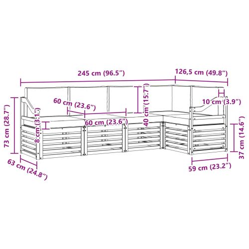 Комплекти дивани с възглавница 5 pcs Натурален и Антрацит