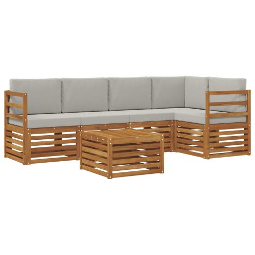 Комплекти дивани с възглавница 6 pcs Естествено и светло сиво