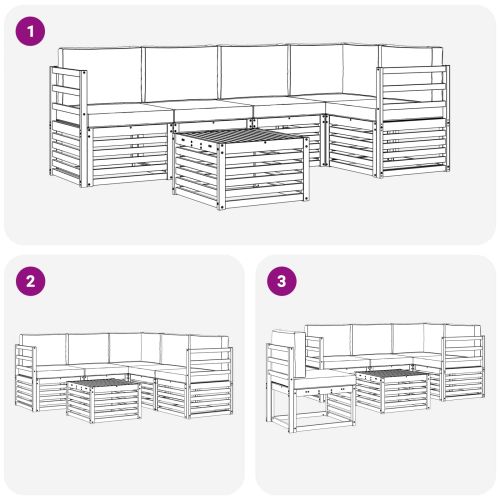 Комплекти дивани с възглавница 6 pcs Естествено и светло сиво