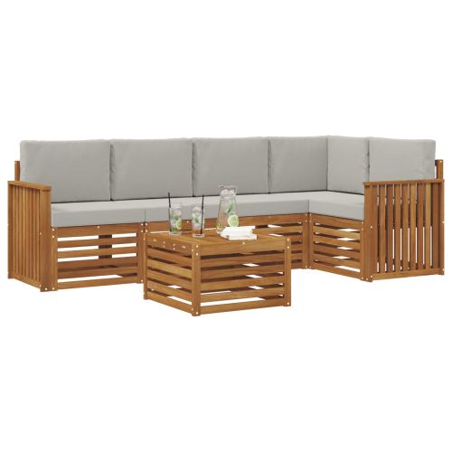 Комплекти дивани с възглавница 6 pcs Естествено и светло сиво