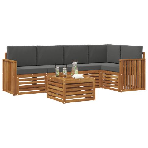 Комплекти дивани с възглавница 6 pcs Натурален и Антрацит