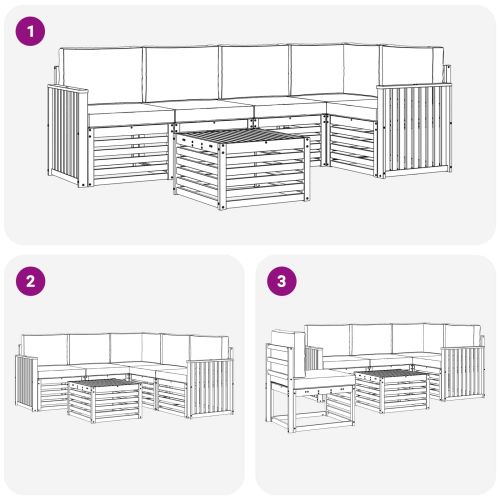 Комплекти дивани с възглавница 6 pcs Натурален и Антрацит