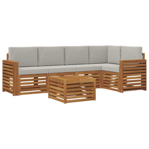 Комплекти дивани с възглавница 6 pcs Естествено и светло сиво