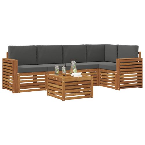 Комплекти дивани с възглавница 6 pcs Натурален и Антрацит