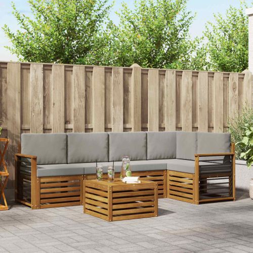 Комплекти дивани с възглавница 6 pcs Естествено и светло сиво