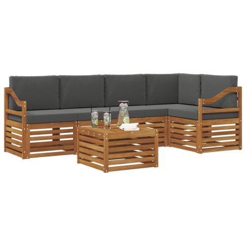 Комплекти дивани с възглавница 6 pcs Натурален и Антрацит