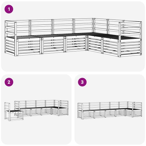 Комплекти дивани 6 pcs Естествен Солидно акациево дърво