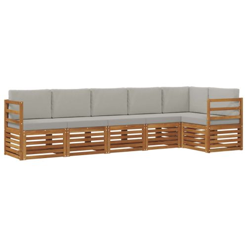 Комплекти дивани с възглавница 6 pcs Естествено и светло сиво