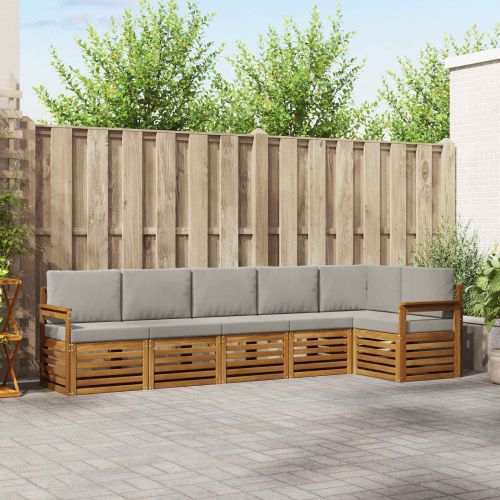 Комплекти дивани с възглавница 6 pcs Естествено и светло сиво