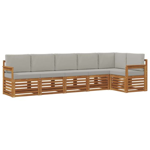 Комплекти дивани с възглавница 6 pcs Естествено и светло сиво