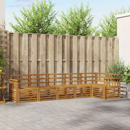 Комплекти дивани 6 pcs Естествен Солидно акациево дърво