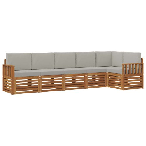 Комплекти дивани с възглавница 6 pcs Естествено и светло сиво