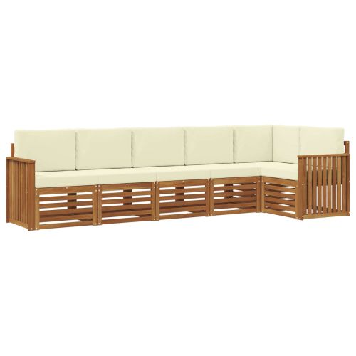 Комплекти дивани 6 pcs Натурален и Крема Солидно акациево дърво