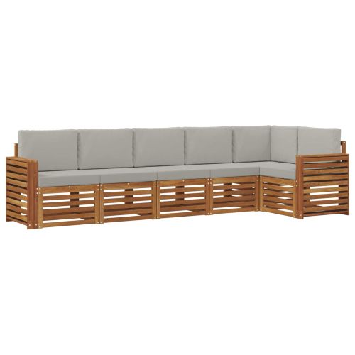 Комплекти дивани с възглавница 6 pcs Естествено и светло сиво