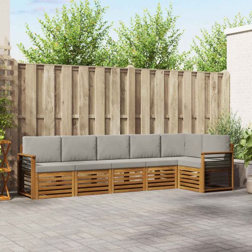 Комплекти дивани с възглавница 6 pcs Естествено и светло сиво