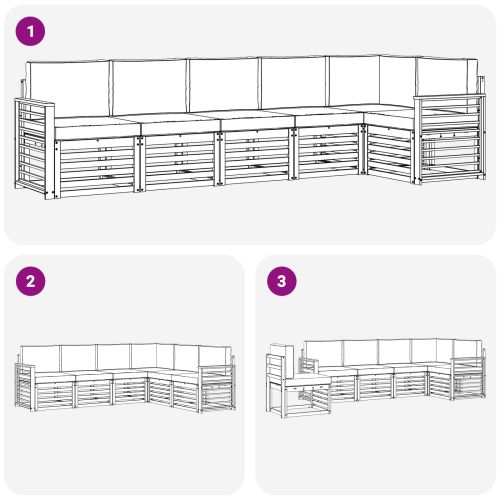 Комплекти дивани с възглавница 6 pcs Натурален и Антрацит