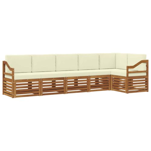 Комплекти дивани 6 pcs Натурален и Крема Солидно акациево дърво