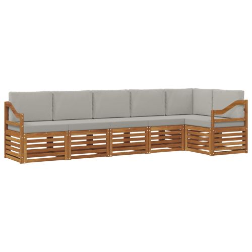 Комплекти дивани с възглавница 6 pcs Естествено и светло сиво